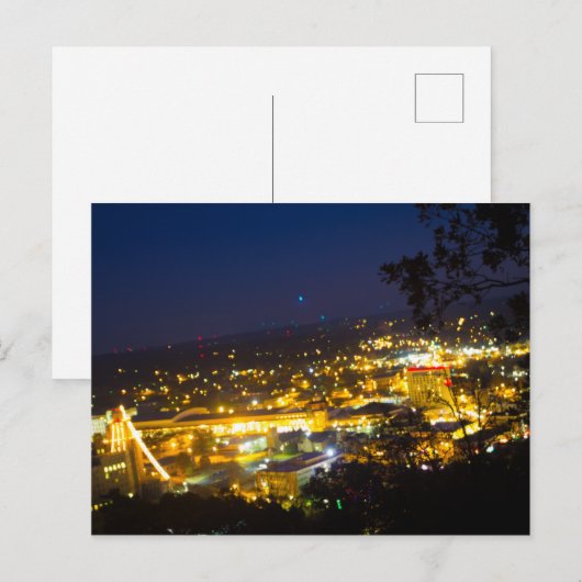 Hot Springs, Arkansas 's nachts Briefkaart (Voorkant / Achterkant)
