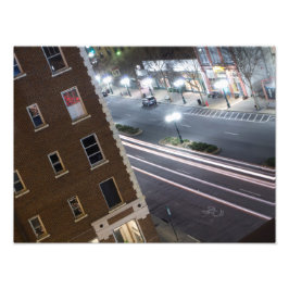 Hot Springs, Arkansas 's nachts. Foto Afdruk