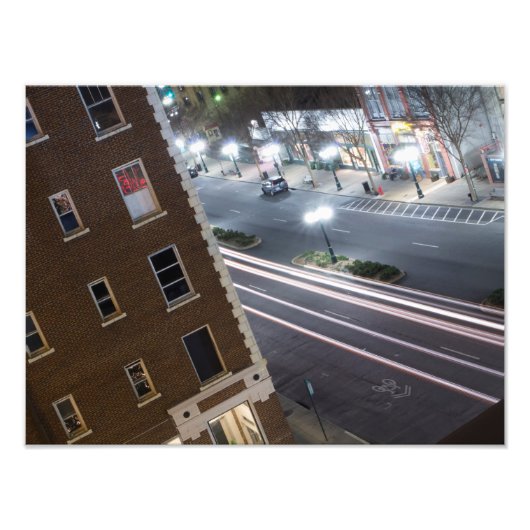 Hot Springs, Arkansas 's nachts. Foto Afdruk (Voorkant)