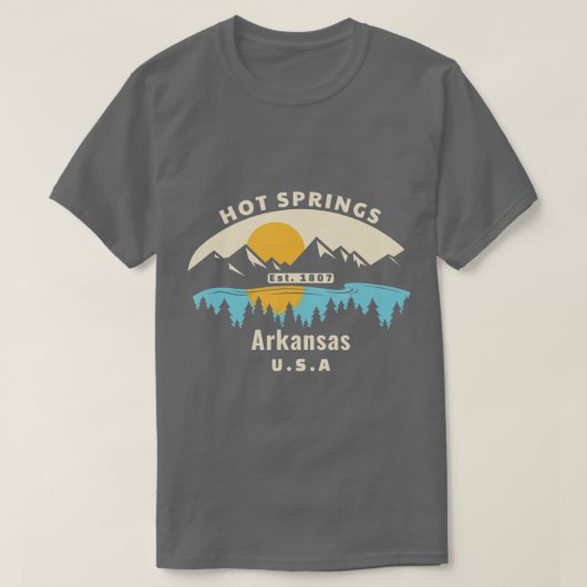 Hot Springs Arkansas Souvenir Mountain Sunset Rive T-shirt (Design voorkant)