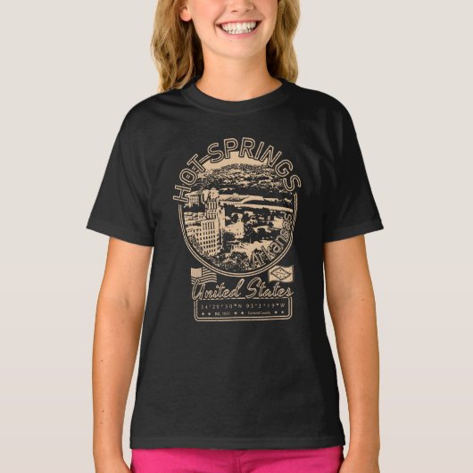 HOT SPRINGS ARKANSAS — STAD HOT SPRINGS  T-SHIRT (Voorkant)