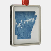 Hot Springs Arkansas Wood Grain Metalen Ornament (Rechts)