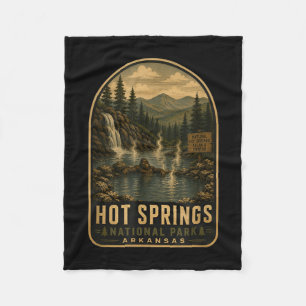 Hot springs nationaal park bigfoot vintage fleece deken