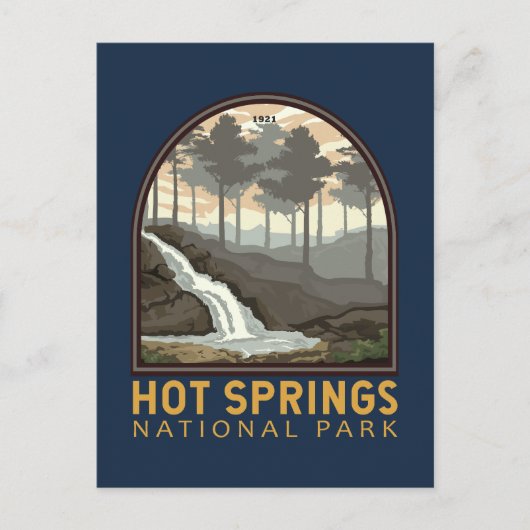 Hot Springs Nationaal Park Emblem Briefkaart (Voorkant)