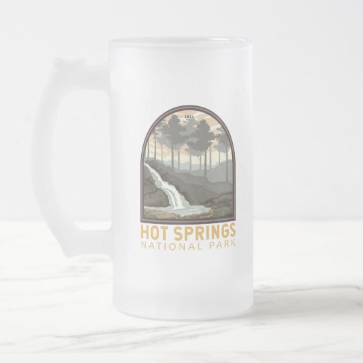Hot Springs Nationaal Park  Emblem Matglas Bierpul (Links)
