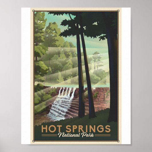 Hot Springs Nationaal Park Litho Kunstwerk Poster (Voorkant)