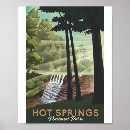 Hot Springs Nationaal Park Litho Kunstwerk Poster (Voorkant)
