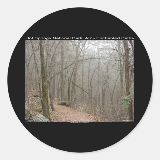 Hot Springs National Park, AR - Betoverde Paden Ronde Sticker (Voorkant)