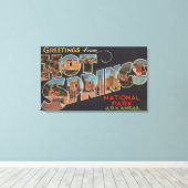 Hot Springs National Park, Arkansas (Blue) Canvas Afdruk (Insitu (Houten vloer))
