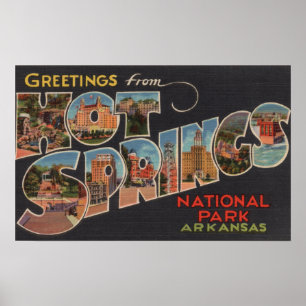 Hot Springs National Park, Arkansas (Blue) Poster