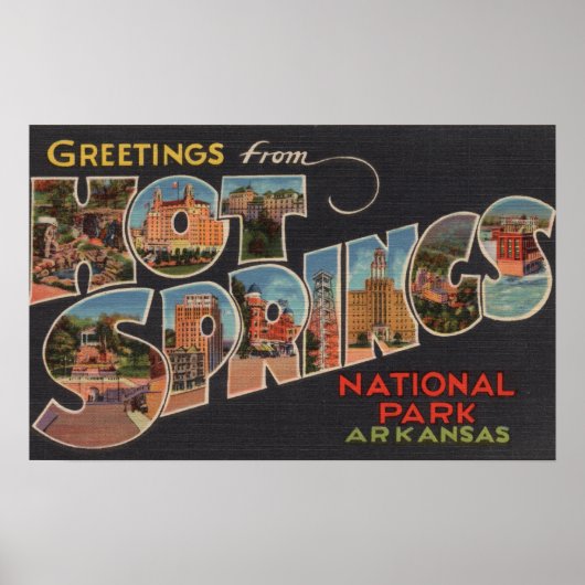 Hot Springs National Park, Arkansas (Blue) Poster (Voorkant)