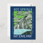 Hot Springs National Park Arkansas, onderdruk Briefkaart (Voorkant / Achterkant)