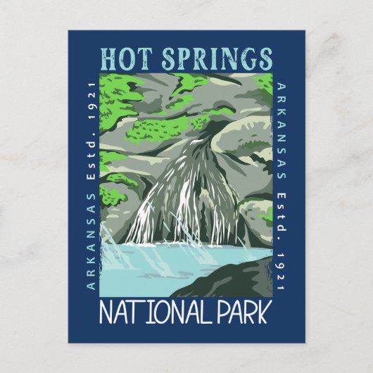 Hot Springs National Park Arkansas, onderdruk Briefkaart (Voorkant)