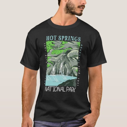 Hot Springs National Park Arkansas, onderdruk T-shirt (Voorkant)
