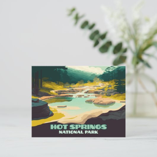 Hot Springs National Park Arkansas  Retro Briefkaart (Staand voorkant)
