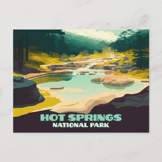 Hot Springs National Park Arkansas  Retro Briefkaart (Voorkant)