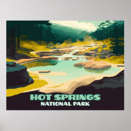Hot Springs National Park Arkansas  Retro P Poster