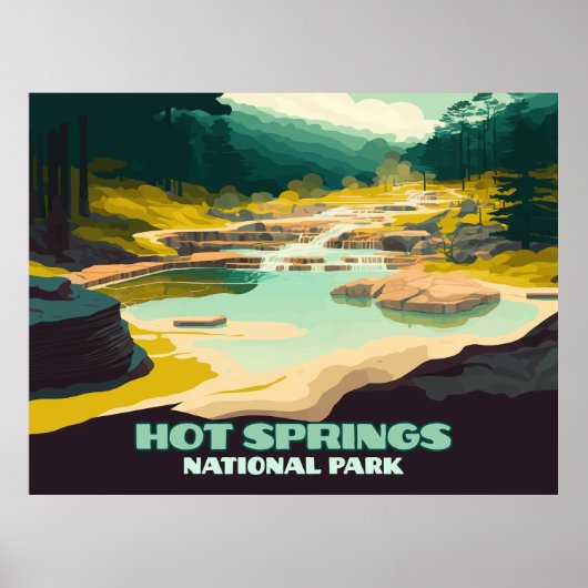 Hot Springs National Park Arkansas Retro P Poster (Voorkant)