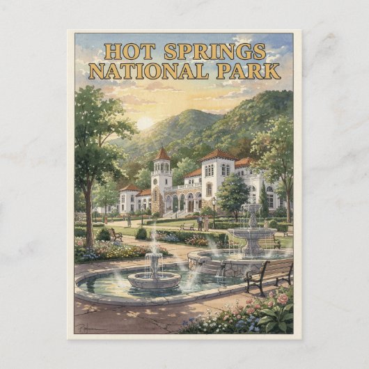 Hot Springs National Park Bathhouse Row Briefkaart (Voorkant)