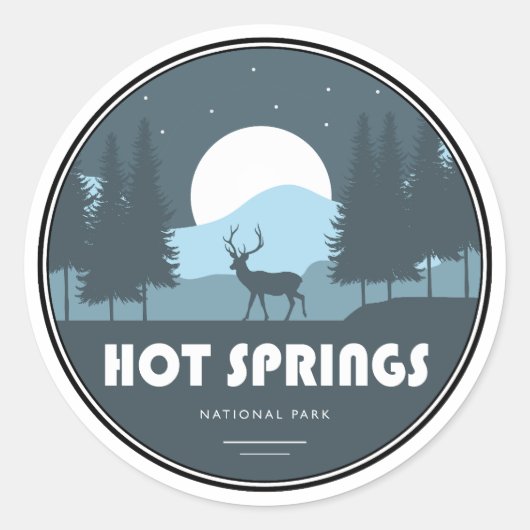 Hot Springs National Park Deer Ronde Sticker (Voorkant)