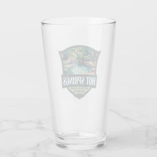 Hot Springs National Park Illustratie Retro Badge Glas (Achterkant)