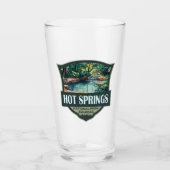 Hot Springs National Park Illustratie Retro Badge Glas (Voorkant)