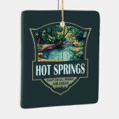 Hot Springs National Park Illustratie Retro Badge Keramisch Ornament (Rechts)