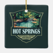 Hot Springs National Park Illustratie Retro Badge Keramisch Ornament (Achterkant)