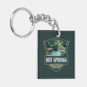 Hot Springs National Park Illustratie Retro Badge Sleutelhanger (Voorkant Links)