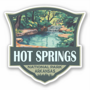 Hot Springs National Park Illustratie Retro Badge Sticker