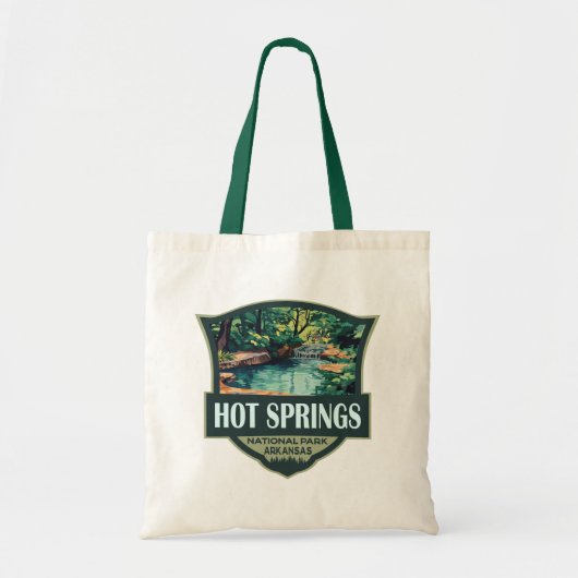 Hot Springs National Park Illustratie Retro Badge Tote Bag (Voorkant)