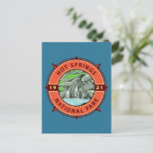 Hot Springs National Park Retro Compass Embleem Briefkaart (Staand voorkant)