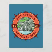 Hot Springs National Park Retro Compass Embleem Briefkaart (Voorkant)