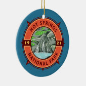 Hot Springs National Park Retro Compass Embleem Keramisch Ornament (Rechts)