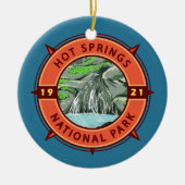 Hot Springs National Park Retro Compass Embleem Keramisch Ornament (Voorkant)