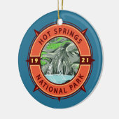 Hot Springs National Park Retro Compass Embleem Keramisch Ornament (Links)