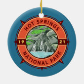 Hot Springs National Park Retro Compass Embleem Keramisch Ornament (Achterkant)