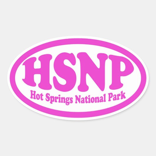 Hot Springs National Park roze ovale sticker (Voorkant)
