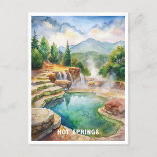 Hot Springs National Park Waterverf schilderij Briefkaart