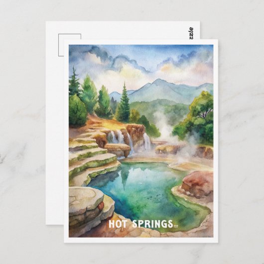 Hot Springs National Park Waterverf schilderij Briefkaart (Voorkant / Achterkant)