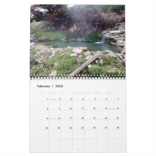 HOT SPRINGS OF THE WEST Calendar Kalender (Feb 2026)