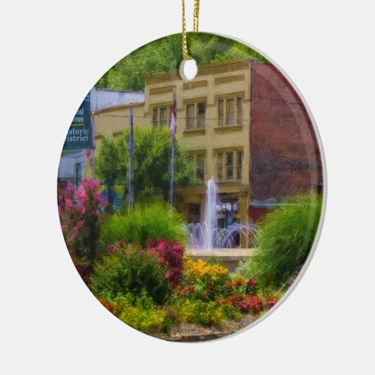 Hot Springs Roundabout Painterly Keramisch Ornament (Links)