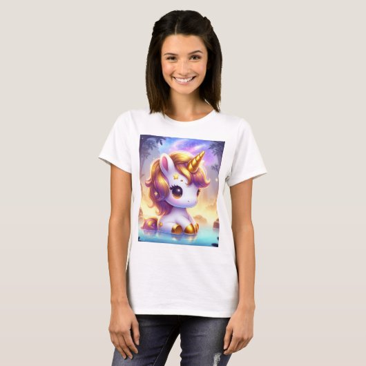 Hot Springs Unicorn Basic T-shirt (Voorkant volledig)
