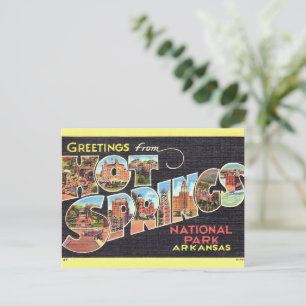 Hot SpringsPark Groet Vintage Ansichtkaart  Briefkaart