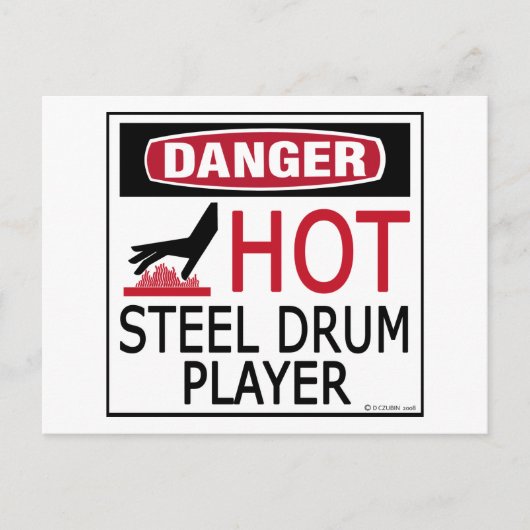 Hot-staal drumspeler briefkaart (Voorkant)
