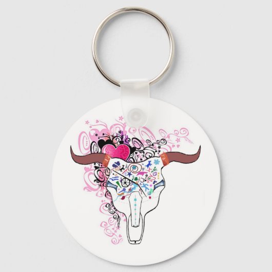Hot-Steer Skull Tattoo Sleutelhanger (Voorkant)