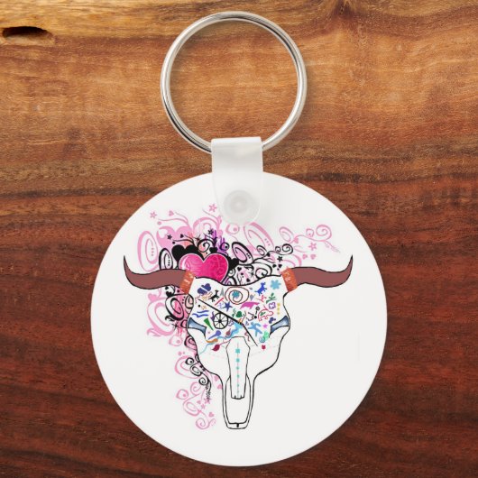 Hot-Steer Skull Tattoo Sleutelhanger (Voorkant)