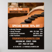 Hot Stone Massage, Massage Therapie Massage salon Poster (Voorkant)