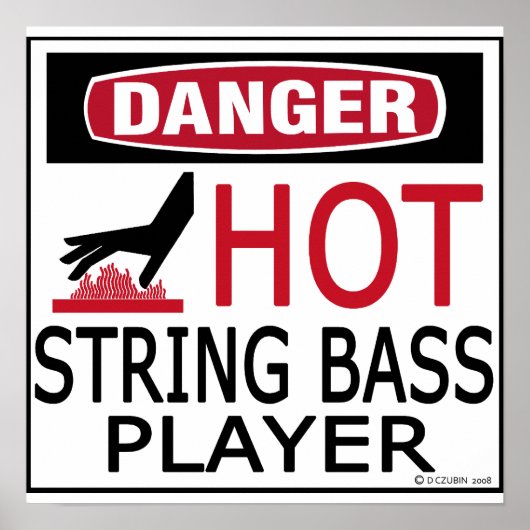 Hot String Bass Player Poster (Voorkant)