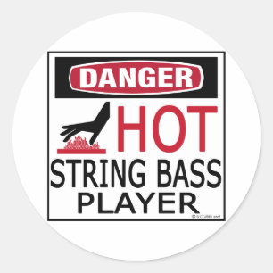 Hot String Bass Player Ronde Sticker